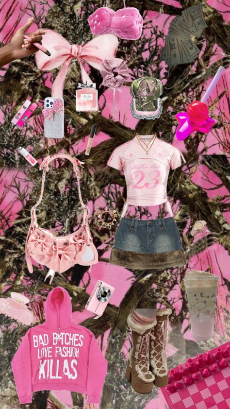 #outfits #collage #camo #pink #pinkcamo Pink Camo, Camo, Ootd, Collage, Pink