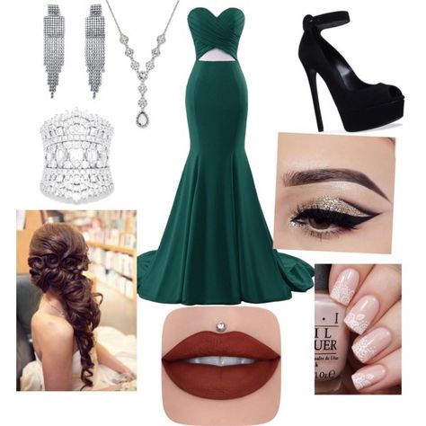 Emerald Green Dress Accessories Wedding, Accessories For Green Dress Formal, Emerald Green Prom Dress Accessories, Emerald Dress Accessories, Green Gown Makeup Look, Makeup With Emerald Green Dress, Emerald Green Dress Accessories, Emerald Green Dress Makeup Ideas, Dark Green Satin Dress