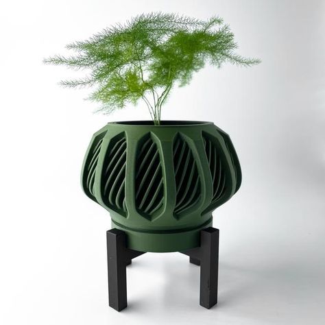 The Mirex Planter Pot with Drainage Tray & Stand Color and sizing options available. Plant not included. Design licensed by Terra De Verdant on Thangs. Decorations Flowers, Pot Design, Flowers Vase, Unique Planter, Planter Ideas, Planter Pots Indoor, Minimalist Home Decor, Flower Planters, Succulent Planter