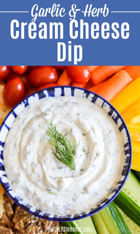 Cream Cheese Veggie Dip, Yogurt Dill Dip, Garlic Herb Cream Cheese, Dill Dip Recipes, Vegetable Dip Recipe, Garlic Cream Cheese, Herb Cream Cheese, Cream Cheese Recipes Dip, Cheese Dip Recipe