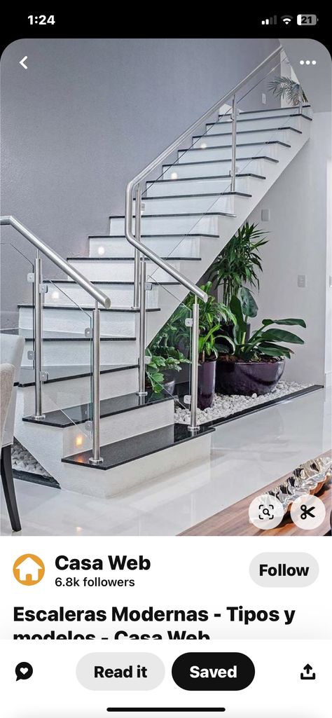 Stairway Railing Ideas, Stairs Modern, Modern Staircase Design, Modern Staircases, Staircase Design Ideas, Staircase Design Modern, Staircase Railing Design, Staircase Handrail, Stairs In Living Room