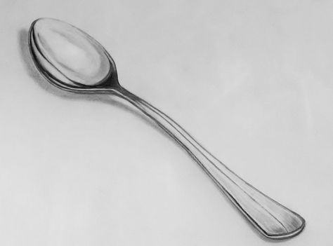 Spoon 2nd. effort by blackwing100.deviantart.com on @DeviantArt Spoon Sketch, Spoon Drawing, Realistic Shading, Metal Drawing, Tears Art, A Level Art Sketchbook, Object Drawing, Architecture Concept Drawings, Everyday Art