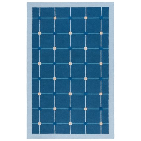 SAFAVIEH Handmade Genre Lozena Checkered Wool Rug - Bed Bath & Beyond - 38038773 Blue Wool Rug, Blue Carpet, Rug White, Rug Blue, Rug Shapes, Hand Tufted Rugs, Accent Rugs, White Area Rug, Beige Rug