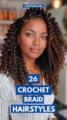 Crochet Braid Styles With Human Hair, Long Crochet Braid Styles, Gogo Curl Crochet Braids Freetress, Ocean Wave Crochet Hairstyles, How To Crochet Hair For Beginners, Crotchet Braids Styles Hairstyles, Crotchet Braids Pattern Hair, Tree Braids Hairstyles With Human Hair, Crochet Braid Styles Curls