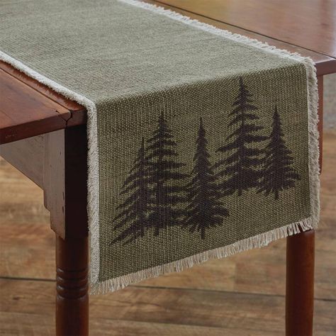 Pine Forest Table Runner Rustic Table Runners, Country Dining Rooms, Printed Table Runner, Pine Table, Tree Table, Park Designs, Rustic Lodge, Natural Home Decor, Rustic Table