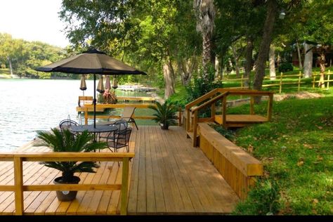 Pin by Bobby Price on Dock | Lake Lake House Dock, Dock Ideas, Lake Landscaping, Lakehouse Ideas, Lake Dock, Lakefront Living, Lakeside Living, Lake Living, Lake Cottage