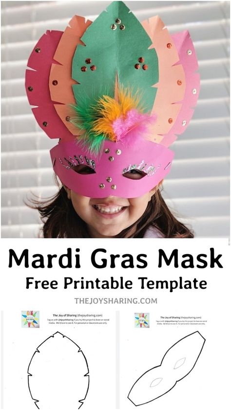 Paper Mask Template Free Printable, Diy Party Mask, Mardi Gras Mask Template, Diy Carnaval, Mardi Gras Activities, Paper Mask Template, Mask Template Printable, Carnival Crafts, Mardi Gras Crafts