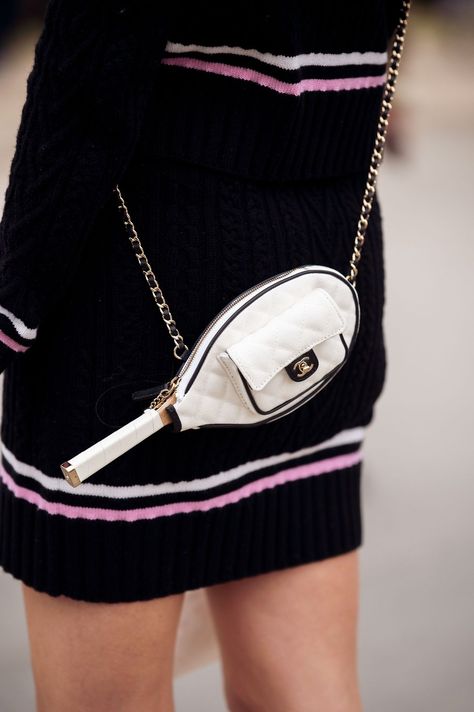 summer 2023 bag trends athletic bags Chanel Tennis Racket, 2023 Bag Trends, Chanel Tennis, Tennis Racket Bag, Tennis Tote, Best Beach Bag, Micro Bags, Tennis Bag, Glam Bag