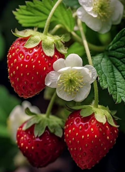 Fruit Art Reference Photos, Fruits Drawing Reference, Nature Photography Reference, Bright Fruit Photography, Strawberry Plant Photography, Flower Drawing Reference Photo, Strawberry Still Life Photography, Reference Photos Fruit, Reference Photos Flowers