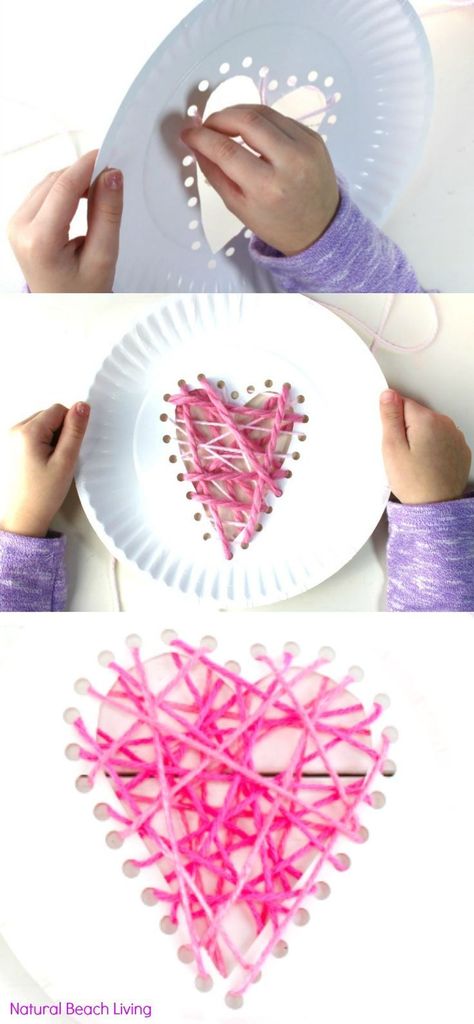 Yarn Paper Plate Heart Craft and Beginner Sewing for Preschool and Kindergarten, paper plate yarn hearts, paper plate sewing, Easy Beginner Sewing for Kids , Threaded Heart Paper Plate Craft for Valentines Day, paper plate heart craft, paper plate weaving lesson, Weaving for Preschool and Kindergarten, Heart Crafts for Kids, Montessori Activities, Waldorf Homeschool, #Valentinesday #Valentinecraft #preschoolcrafts #Montessori #waldorf Kindergarten Paper, Preschool Valentine Crafts, Preschool Valentine, Kindergarten Valentines, Bugs Preschool, Heart Craft, Sewing Products, Valentine's Day Crafts For Kids, Preschool Valentines