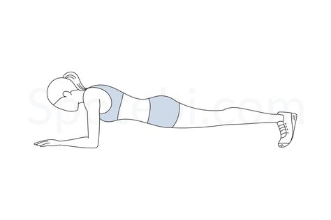 If regular planks are too difficult for you, lower your knees and keep your core engaged at all times. Hold in plank position for as long as you can without losing form. Increase the time slowly, until you're able to hold this position for 2 minutes. You can eventually increase the challenge by lifting one arm or one leg. http://www.spotebi.com/exercise-guide/plank/ Sport Plan, Plank Hold Exercise, Types Of Planks Exercises, Side Plank Yoga Sequence, Circuit Exercises, Proper Plank, Yoga Side Plank, Workouts Ideas, Plank Exercise