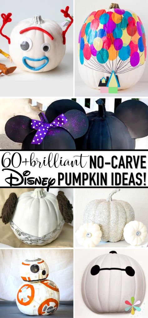 Over 60 of the BEST Disney painted pumpkin ideas and tutorials! These brilliant instructions will have you painting princess pumpkins, superhero pumpkins, Toy Story pumpkins, Mickey Mouse and Minnie Mouse pumpkins, Pixar pumpkins and so many other Disney favorites! #Disneycrafts #paintedpumpkins #Disneypumpkins Princess Pumpkins, Disney Pumpkin Painting, Painting Princess, Painted Pumpkin Ideas, Pumpkins Ideas, Minnie Mouse Pumpkin, Princess Pumpkin, Creative Pumpkin Painting, Creative Pumpkin Decorating