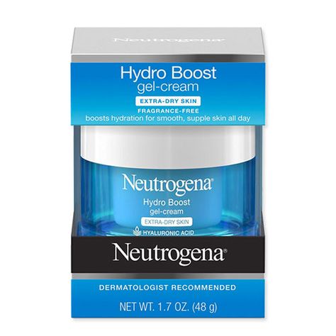 This $16 Moisturizer Has So Many 5-Star Reviews Because It Makes Skin Look 10 Years Younger | SHEfinds Water Gel Moisturizer, Gel Face Moisturizer, Hydro Boost, Neutrogena Hydro Boost, Extra Dry Skin, Cream For Dry Skin, Hydrating Moisturizer, Facial Moisturizers, Best Moisturizer