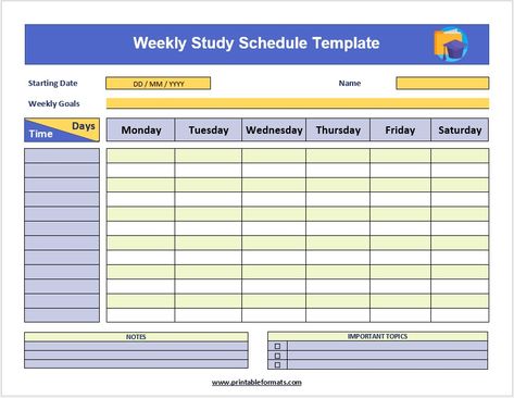 Free Study Schedule Template - Printable Formats Usmle Step 1 Schedule, Homework Schedule, Study Schedule Template, Usmle Step 1, Amortization Schedule, Student Budget, Daily Schedule Template, Course Schedule, Pa School