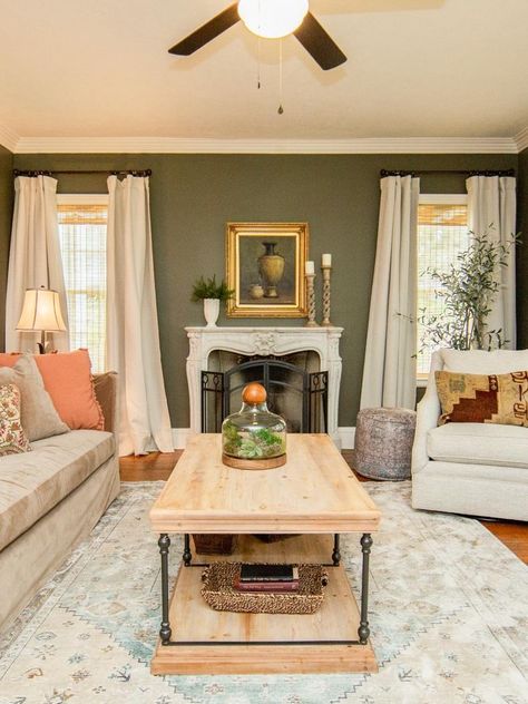 The Best Paint Colors From 'Home Town' and How Erin Napier Used Them | Home Town | HGTV Hgtv Living Room, Home Town Hgtv, Diy Cornhole Boards, Erin Napier, Houses In America, Hgtv Dream Home, Best Paint, Comfort Gray, Best Paint Colors