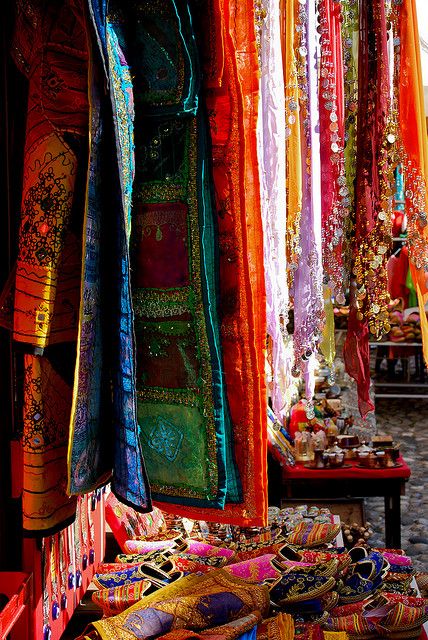 sari's in bosnia? by ma vie en rouge, via Flickr Indian Textiles, Indian Aesthetic, Market Shopping, Incredible India, Bohemian Decor, Color Inspiration, Boho Chic, Boho Fashion, Fabric Design