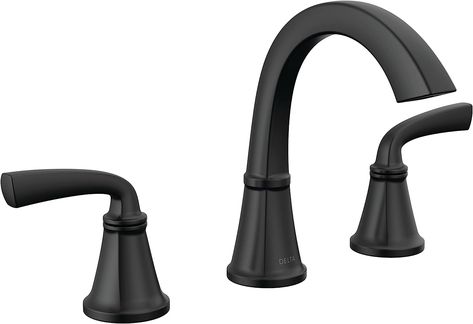 Widespread Bathroom Faucet 3 Hole, Matte Black Bathroom Faucet, Bathroom Sink Faucet, Bathroom Faucets for Sink 3 Hole, Drain Assembly Matte Black Bathroom Faucet, Bathroom Faucets Black, Black Bathroom Faucet, Bathroom Faucets Chrome, Matte Black Bathroom, Chrome Bathroom, Widespread Bathroom Faucet, Delta Faucets, Faucet Handles