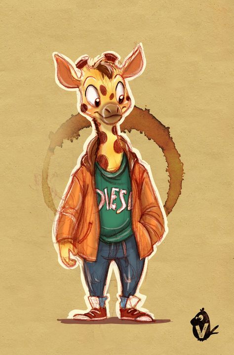 Fursona Oc, Character Needs, Giraffe Drawing, Giraffe Pictures, Giraffe Illustration, Tiger Cubs, Cartoon Giraffe, Animal Illustration Art, Tiger Cub