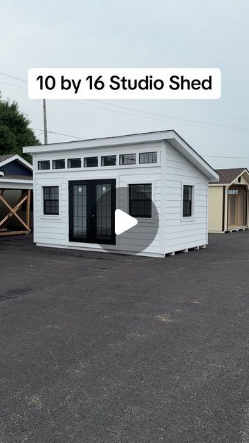 Lapp Structures LLC on Instagram: "A move-in-ready studio shed ready to be delivered and easily transformed into a home office, recording studio, or hobby hut!  #tinyhouse #mancave #sheshed #homeoffice" Home Gym In A Shed, Small Shed Studio, Small Shed Man Cave Ideas, Tuff Shed Home Gym, Indoor Shed Ideas, Shed Converted To Bedroom, Backyard Home Office Studio Shed, Garage Remodel To Studio Apartment, Modern Shed Design Ideas