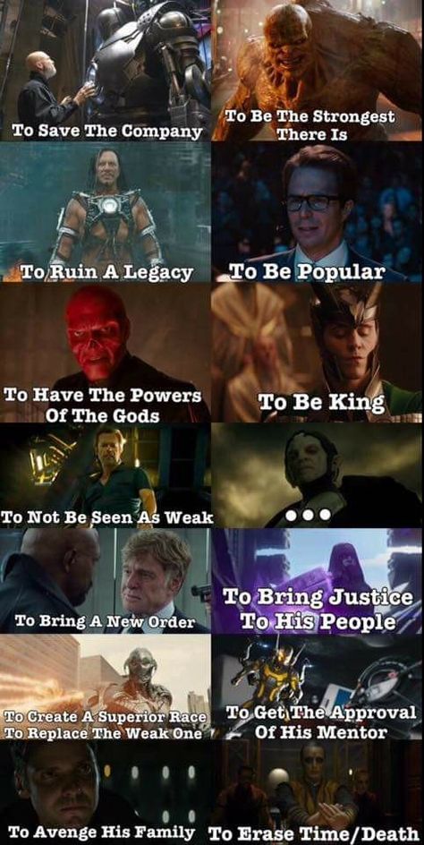 Villain Motives, Mcu Villains, Superhero Facts, Superhero Memes, Marvel Superheroes Art, Villain Quote, Comic Villains, Marvel Characters Art, Marvel Photo