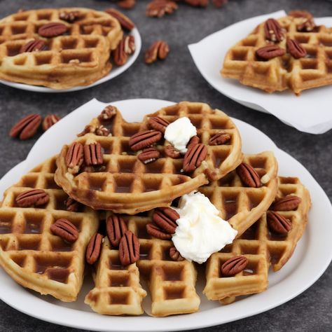 Pecan Waffles Waffle House, Pecan Waffles Recipe, Waffle House Pecan Waffle Recipe, Pecan Waffle Recipe, Buttermilk Waffles Recipe, Pumpkin Waffles Recipe, Breakfast Brunch Party, Crispy Waffles, Pecan Waffles