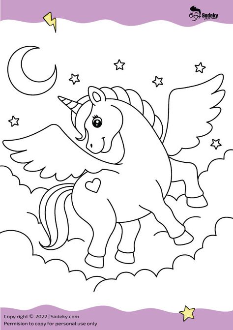 Unicorn Pictures To Color, Unicorn Outline, Unicorn Wings, Space Coloring Pages, Unicorn Painting, Flying Unicorn, Unicorn Drawing, Abc Coloring Pages, Abc Coloring