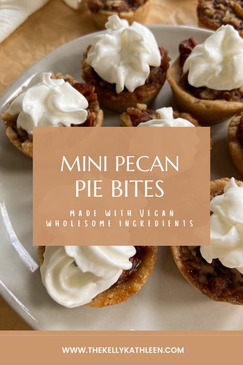 Pecan Pie Mini, Pecan Bites, Pecan Pie Bites, Vegan Pecan Pie, Vegan Pecan, Favorite Pie Recipes, Mini Pecan Pies, Mini Tarts, Kinds Of Pie