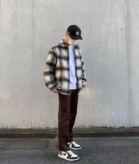 Unique Streetwear, Trendy Boy Outfits, Flannel Outfits, Black Men Street Fashion, Men Street Fashion, Grape Leaf, Mens Trendy Outfits, Street Style Outfits Men, Men Stylish Dress