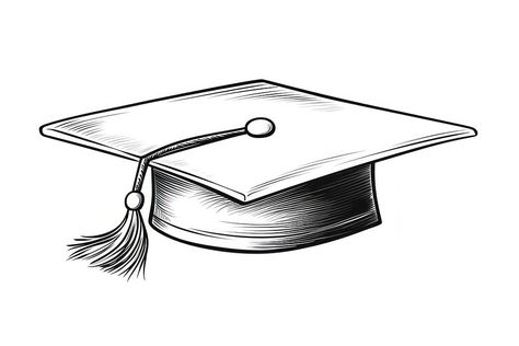 Graduation hat sketch drawing white. | free image by rawpixel.com Graduation Sketches, Graduation Hat Drawing, Graduation Cap Drawing, Hat Sketch, Cap Drawing, 2024 Art, Hat Vector, Graduation Hat, Sketch Drawing