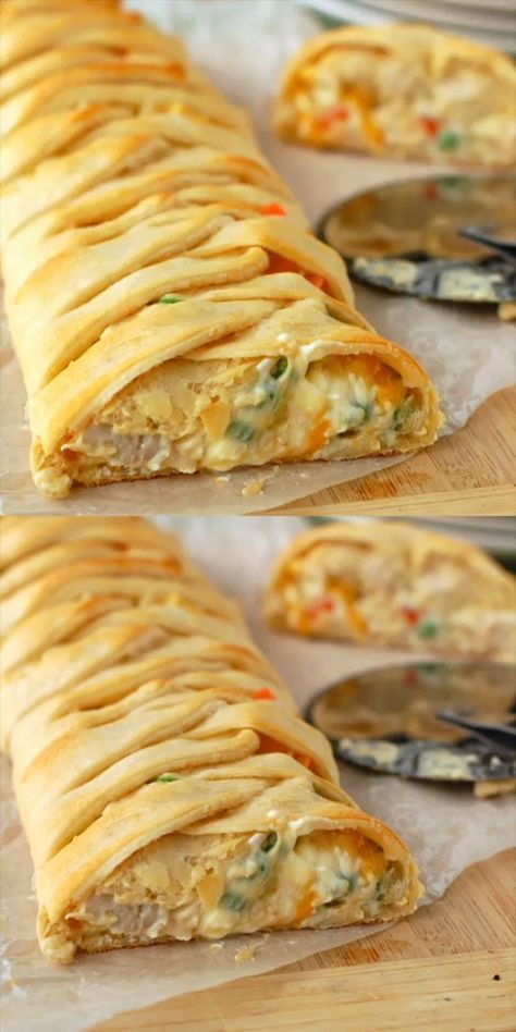 Chicken Pot Pie Crescent Braid!! This delicious and easy dinner is the perfect solution on a busy weeknight. So fast and so delicious! Crescent Braid, Italian Chicken Pasta Recipes, Italian Chicken Pasta, Family Couple, Delicious Chicken, Chicken Pot, Chicken Pot Pie, Pot Pie, So Delicious