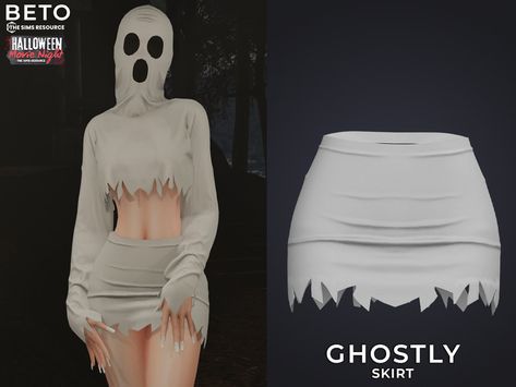 The Sims Resource - Ghostly (Skirt) Werewolf Sims 4 Cc, Sims 4 Ghost Cc, Skirt Sims 4, Ghost Clothes, Ts4 Mods, Sims 4 Cas Mods, Sims 4 Anime, Free Sims 4, Sims 4 Mm Cc