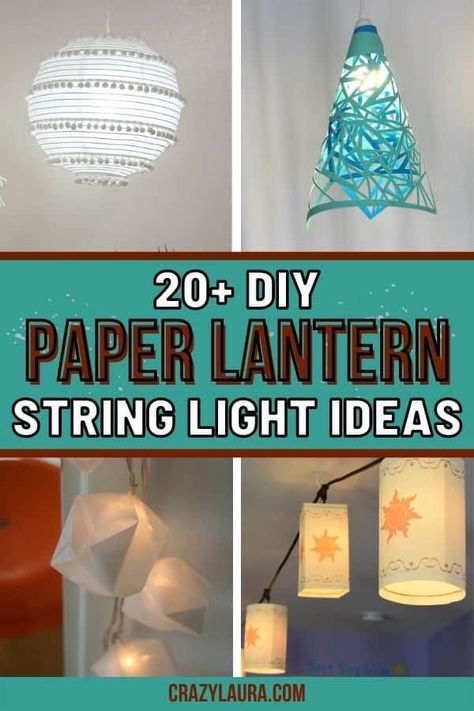 Hanging Paper Lanterns Bedroom, Diy Paper Lanterns Hanging, How To Make Paper Lanterns, Calypso Cosplay, Paper Lantern Ideas, Paper Lanterns Diy Hanging, Diy Lantern Lights, Paper Lantern Diy, Paper Lantern Chandelier