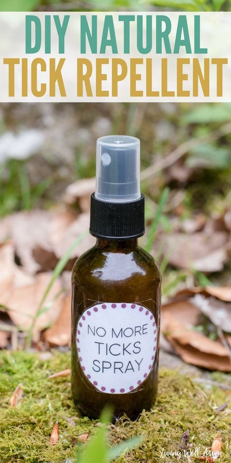 Keep ticks away without the harmful chemicals using this all natural essential oil tick repellent recipe. It takes 2 minutes to make and is safe and effective for the whole family! Diy Tick Repellent, Tick Repellent Essential Oils, Tick Repellent For Humans, Tick Repellant, Homemade Tick Repellent, Tick Repellent For Dogs, Tick Spray For Dogs, Homemade Bug Repellent, Natural Tick Repellent