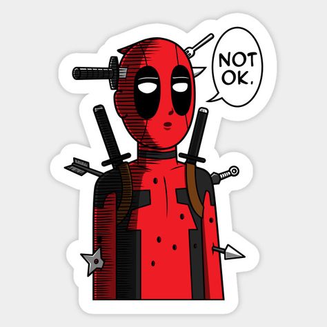 Cool Stickers Aesthetic, Comic Stickers, Comics Stickers, Deadpool Stickers, Laptop Stickers Aesthetic, Sticker Tattoo, Arte Doodle, Tattoo Trend, Anime Printables