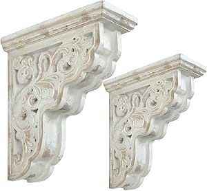 All Chic Set of 2 Corbels for Shelves Wood Corbels Decorative Shelf Brackets Farmhouse Decor Wooden Vintage Shelf White Floating Wall Shelf Long Shelf Brackets Farmhouse, Decorative Shelf Brackets, Long Floating Shelves, Wooden Corbels, Shelves Wood, Floating Wall Shelf, Decorative Shelf, Decorative Brackets, Vintage Shelf