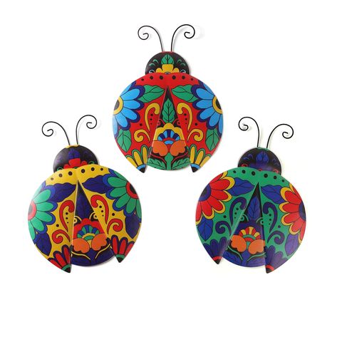 Metal Ladybugs Outdoor Wall Decor,Mexican Pottery Outdoor Decor,Talavera Garden Decoration Hanging for Fence,Yard, Patio,Living Room,Bedroom,Muticolored Talavera Pottery Garden, Talavera Garden, Mexican Pottery Decor, Ladybug Wall Art, Talavera Pottery, Garden Pottery, Mexican Talavera, Mexican Pottery, Garden Wall Decor