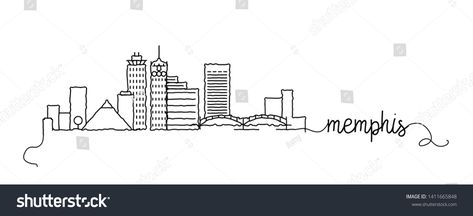 Memphis Tattoo Ideas, Skyline Doodle, Memphis Tattoo, Memphis Skyline, Skyline Tattoo, Memphis City, Art Doodles, Wrong Turn, I Feel Pretty