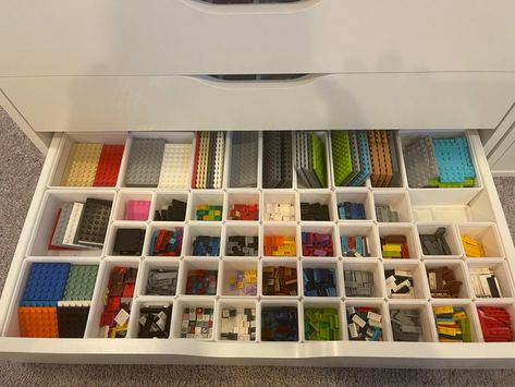 Lego Storage Journey (detailed story in the comments!) : LegoStorage Ikea Alex Lego Storage, Lego Drawer Storage, Diy Lego Sorter, Lego Box Storage, Lego Instruction Storage, Ikea Lego Storage, Lego Organizer, Lego Storage Ideas Ikea, Lego Organization Ideas