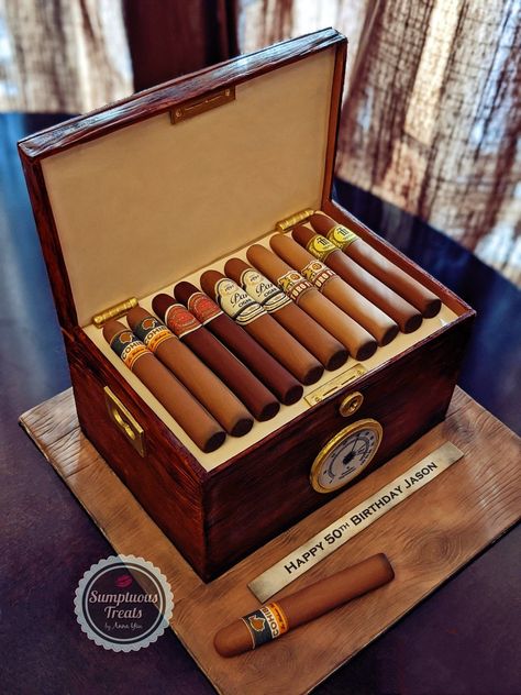 Cigars Birthday Cake, Men Birthday Cake Ideas Guys, Whiskey Cake, Birthday Cake For Husband, Realistic Cakes, Fondant Cake Designs, Birthday Party Centerpieces, 50th Birthday Cake, Birthday Cakes For Men