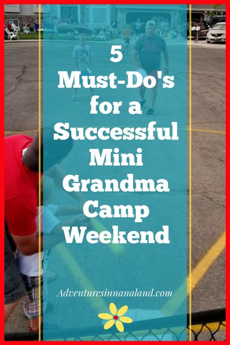 Want to hold a Grandma Camp for your Grandchildren but aren't ready for the full week? Try a Grandma Camp weekend! Here are 5 must-do's to make it the best weekend for both Grandparents and Grandkids. Activities With Grandkids, Grandma Sleepover Ideas, Camp Grandma Ideas, Granny Camp Ideas, Grandkids Sleepover Ideas, Grandparent Camp Ideas, Grandma Camp Ideas Fun Activities, Sleepover At Grandmas House, Fun Things To Do With Grandkids