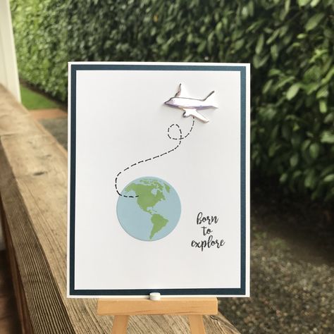 perfect card to say happy birthday to someone who loves to travel. Travel Birthday Cards Handmade, Travel Gift Card Diy, Travel Birthday Cards, Travel Card Design, Travel Cards Handmade, Happy Birthday Traveler, Send To Her, Bon Voyage Cards, The True Meaning Of Christmas