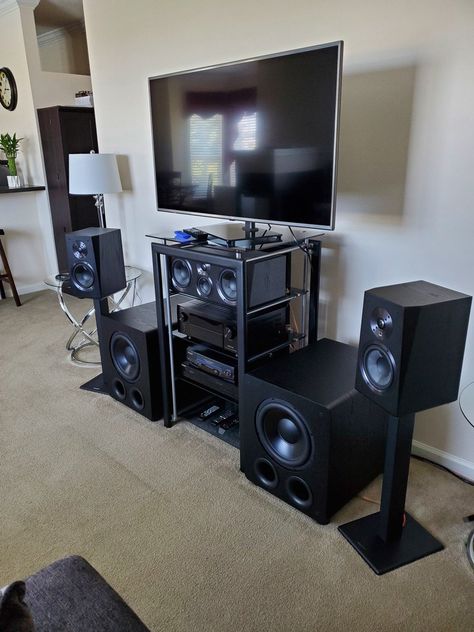 Klipsch Speakers, Small Home Theaters, Home Theater Room Design, Theater Rooms, Dublin Ohio, Home Theater Installation, Theater Room Design, Sound Room, Modern Tv Wall Units