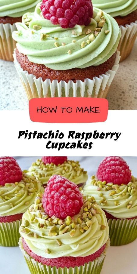 Pistachio & Raspberry Dream Cupcakes Recipe | Perfect Sweet Treat Indulge in Pistachio and Raspberry Dream Cupcakes - a delightful combo of nutty pistachios and tangy raspberries. Ideal for celebrations, these vibrant cupcakes promise a flavor explosion. Pistachio And Raspberry, Dream Cupcakes, Pistachio Raspberry, Raspberry Pistachio, Pistachio Cupcakes, Raspberry Cupcakes, Cupcakes Recipe, Sweet Treat, Cupcake Recipes