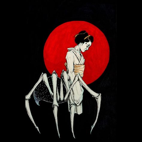 Jorogumo Nure Onna, Small Japanese Tattoo, Japanese Urban Legends, Japanese Yokai, Folklore Mythology, Japanese Legends, Japanese Mythology, Japanese Folklore, Japanese Tattoo Art