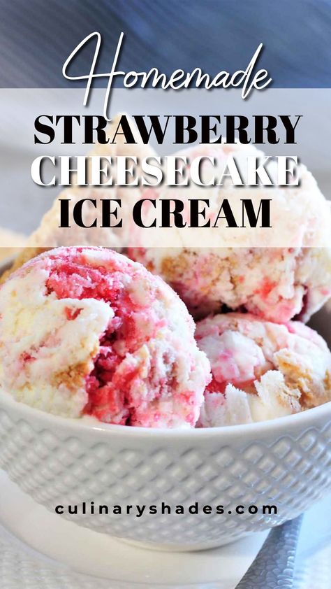 Strawberry Cheesecake Ice Cream Recipe, Homemade Ice Cream Recipes Machine, Cheesecake Ice Cream Recipe, Strawberry Cheesecake Ice Cream, Ice Cream Recipes Machine, Cuisinart Ice Cream, Cuisinart Ice Cream Maker, Easy Ice Cream Recipe, Ice Cream Maker Recipes