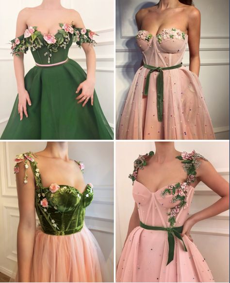 Dresses With Flowers, Junk Kouture, Prom Dress Tulle, Teuta Matoshi, Spring Court, Flower Prom Dress, Lover Era, Ballroom Dresses, Fandom Fashion