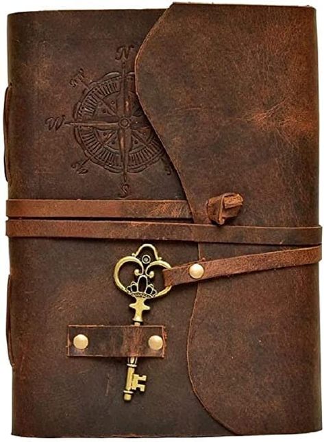 Compass Vintage, Deckle Edge Paper, Brown Leather Journal, Handmade Diary, Vintage Leather Journals, Vintage Diary, Leather Sketchbook, Leather Bound Journal, Vintage Notebook