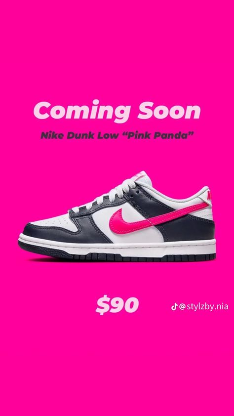 Panda Dunks, Nike Shoes Women Fashion, Pretty Sneakers, Hello Kitty Shoes, White Nike Shoes, Trendy Shoes Sneakers, Pink Panda, Pretty Shoes Sneakers, Jordan Shoes Retro