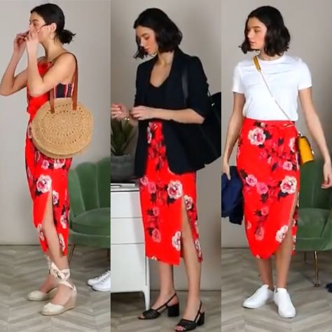 Floral Midi Skirt Outfit, Midi Skirt Outfits, Printed Skirt Outfit, Wardrobe Architect, Skirt Outfit Ideas, Midi Skirt Outfit, Outfits For Spring, Cloth Flowers, Classic Feminine