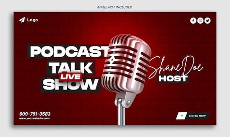 Podcast Youtube Banner, Podcast Cover Ideas, Facebook Banner Design, Cover Banner Design, Podcast Cover, Youtube Banner Design, Design Podcast, Banner Design Inspiration, Graphic Design Tutorials Learning